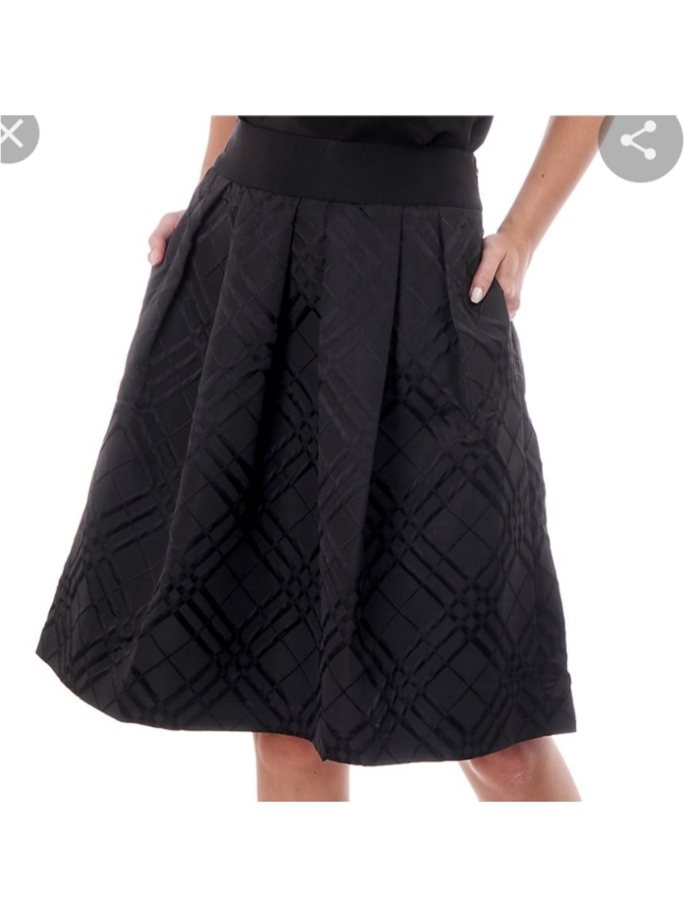 Ted Baker Black Textured Skirt with Bow